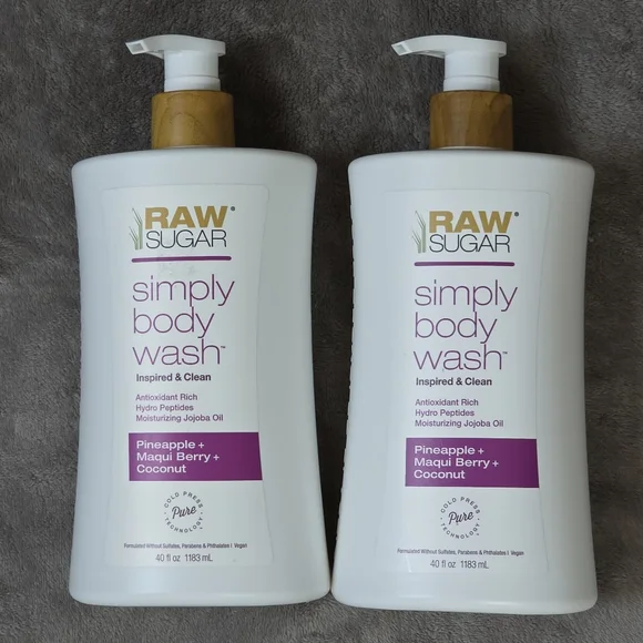 Raw Sugar Simply Body Wash Pineapple + Maqui Berry + Coconut (40 oz) 2 Pack - Picture 1 of 3